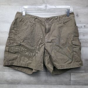 Natural Reflections Brown Khaki Cotton Cargo Shorts Womens Size 8